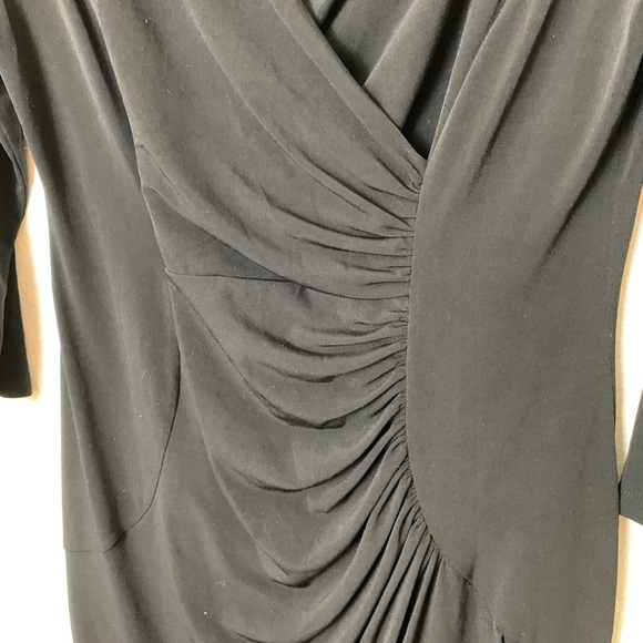 Calvin Klein: Black Slinky Gold Zipper Dress Small - Picture 4 of 7